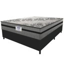 Ver imagem 1 de Cama Box Casal King Colchão Gazin com Molas Ensacadas Rubi Suede Preto/Cinza
