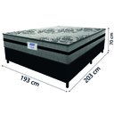 Ver imagem 3 de Cama Box Casal King Colchão Gazin com Molas Ensacadas Rubi Suede Preto/cinza