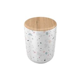 Porta Algodão Osaka Banheiro Granelite - Tampa Bambu Yoi - 1