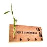 Porta Chaves em Madeira com Bambu da Sorte (40cm) - Modelo 2 - 1