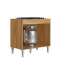 Ver imagem 4 de Balcão Multiuso Alinne 79cm para Cooktop 4 e 5 Bocas com 2 Portas - Nature/Branco Peternella