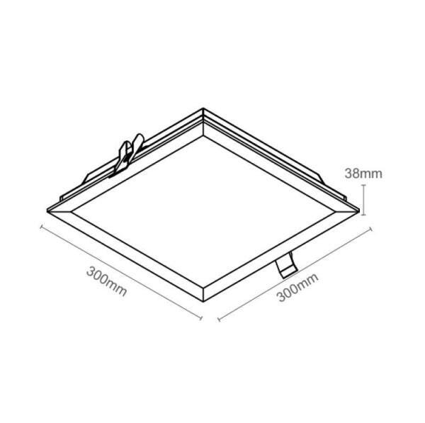 Painel LED Embutir 21W Biv 30x30 3000K - 2