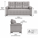 Ver imagem 3 de Sofá 03 Lugares Elegance Plus Sofisticato - Avelã