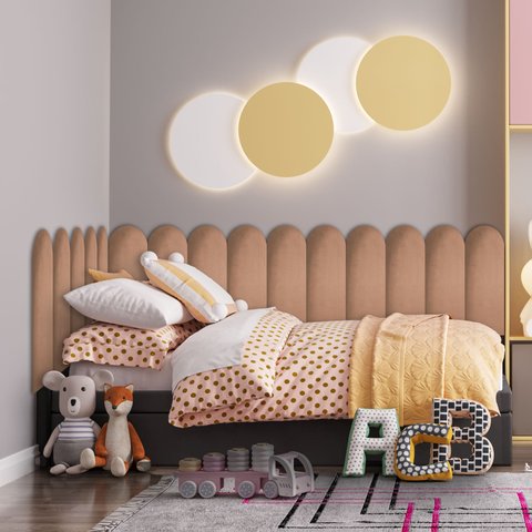 Kit 7 Placas Cabeceira Nuvem Estofada para Cama Casal - Módulo 20cm X 60cm:rosa