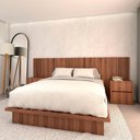 Ver imagem 4 de Cama Queen e Cabeceira C/ 2 Mesas e 2 Gavetas Mdf sob Medida Cor:nogueira Cadiz