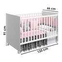 Ver imagem 3 de Berço Nacional Mel Branco Acetinado – Reller e Cômoda Infantil Americano Branco Hp e Colchão Gazin -