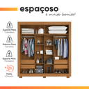 Ver imagem 7 de Guarda Roupas Casal com Espelho 2 Portas de Correr 4 Gavetas Siena