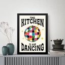 Ver imagem 1 de Quadro Divertido Cozinha para Dançar 24x18cm - com Vidro:moldura Branca