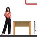 Ver imagem 5 de Escrivaninha Mesa Escritório P25 90cm Samba e Laranja Picasso Marrom