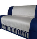 Ver imagem 1 de Capa manta sofá sala xalé bege jacquard poa 0,90x1,80