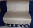 Ver imagem 2 de Capa manta sofá sala xalé bege jacquard poa 0,90x1,80