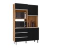 Ver imagem 1 de Cozinha Compacta Kit Livia 120 cm Amendoa com Preto AJL Móveis