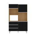 Ver imagem 2 de Cozinha Compacta Kit Livia 120 cm Amendoa com Preto AJL Móveis