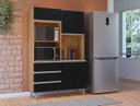 Ver imagem 3 de Cozinha Compacta Kit Livia 120 cm Amendoa com Preto AJL Móveis