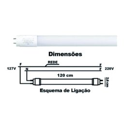 Lâmpada Tubo Led Vidro T8 18w 6500k Ecolume Kit 25 peças - 3