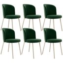 Ver imagem 1 de Kit 6 Cadeiras Sala de Jantar Estofada Gavi Arena L02 Couríssimo Verde Musgo - Lyam Decor