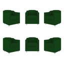 Ver imagem 1 de Kit 06 Poltronas Sala de Espera Clinica - Dentista Suede Cor:Verde