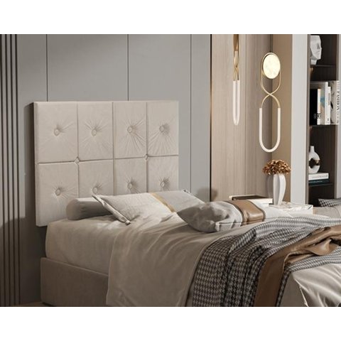 Painel Cama Box Botão Solteiro 0,90 Elegance Cor Bege/Areia