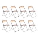 Ver imagem 1 de Kit 8 cadeiras jantar design dobrável cristal acrílico transparente Italia