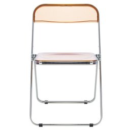 Kit 8 cadeiras jantar design dobrável cristal acrílico transparente Italia - 3