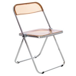 Kit 8 cadeiras jantar design dobrável cristal acrílico transparente Italia - 2