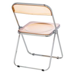 Kit 8 cadeiras jantar design dobrável cristal acrílico transparente Italia - 5