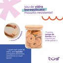 Ver imagem 4 de Pote de Vidro 800ml com Tampa de Bambu Hermético Quadrado - Tüd