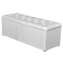 Ver imagem 1 de Calçadeira Baú 140cm Paris Corino Branco - JS Móveis