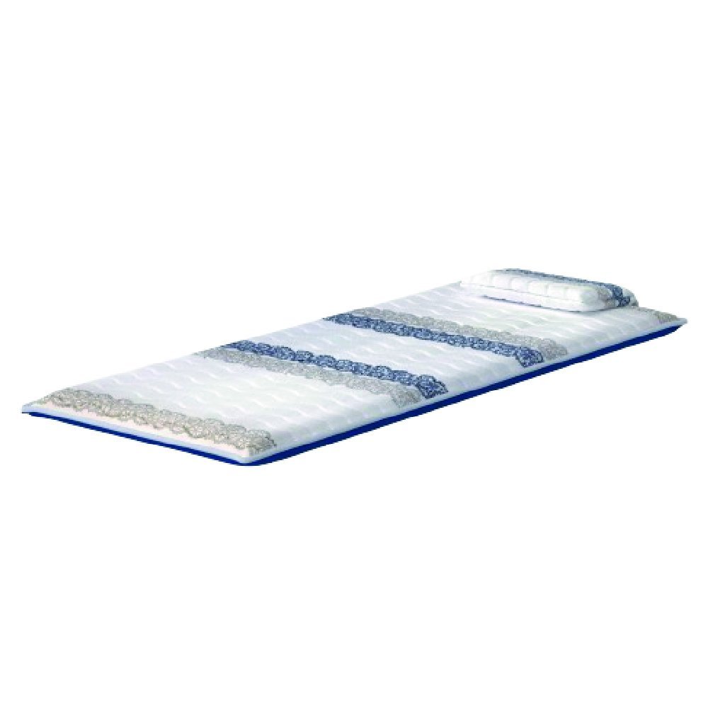 Colchonete Solteiro com Travesseiro D20 Luxo 70x188x05cm Branco / Azul Probel - 1