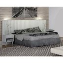 Ver imagem 3 de Painel Cabeceira Casal Queen Milano Ripado com Criado Branco - Leifer Móveis