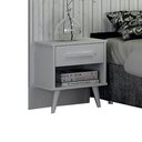 Ver imagem 4 de Painel Cabeceira Casal Queen Milano Ripado com Criado Branco - Leifer Móveis