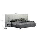 Ver imagem 2 de Painel Cabeceira Casal Queen Milano Ripado com Criado Branco - Leifer Móveis