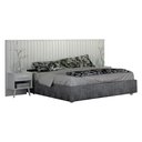 Ver imagem 1 de Painel Cabeceira Casal Queen Milano Ripado com Criado Branco - Leifer Móveis