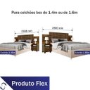 Ver imagem 3 de Cabeceira com Mesas de Cabeceira Messina Flex Café Wood