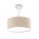 Ver imagem 1 de Lustre Pendente Redondo Cúpula em Tecido 30x15:Cáqui5936