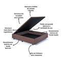 Ver imagem 4 de Cama Box Baú Viúva 120x203x42 Cm Suede com Pistão a Gás