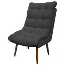 Ver imagem 1 de Poltrona Decorativa para Sala Consultório Clínica Recepção Salão Manicure Sufler Decorativa Linho