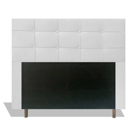 Cabeceira Estofada Lia 195 cm Para Cama Box Quarto King Size MV Estofados Sintético Branco