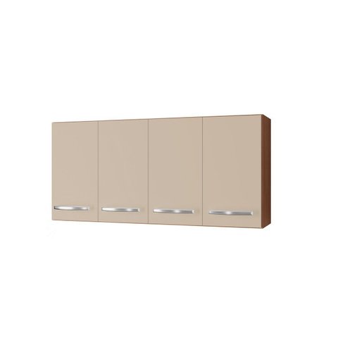 Armário Aéreo de Cozinha 120 Cm com 4 Portas Lara Savana / Off White