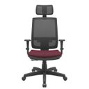 Ver imagem 1 de Cadeira Giratória Presidente Brizza com Apoio de Cabeça Vinho