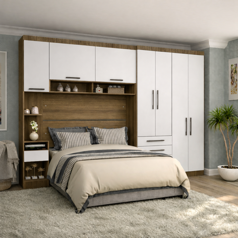 Guarda Roupa Dormitório Modulado Casal 1,38 M Paris Luciane M14:branco