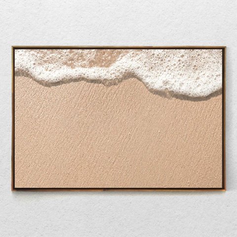 Quadro Decorativo Beira Mar Tela Horizontal Com Moldura e Sem Vidro 80X120