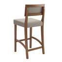 Ver imagem 2 de Banqueta Comfot Alta Bar Luxo Pés em Madeira Maciça Área Gourmet Balcão Sacada Hall Cor Bege