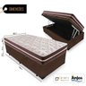 Cama Box com Baú Solteiro + Colchão de Molas - Anjos - Classic Superlastic 88cm - Marrom - 2