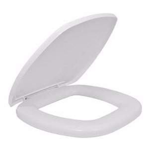 Assento Almofadado Retangular Branco P Vaso Quadrado