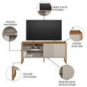 Ver imagem 3 de Rack Bancada de TV 55 Polegadas Glossy L06 Nature/Off White - Mpozenato