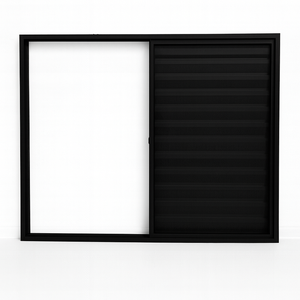 Veneziana 3 Folhas Aluminio Preto 1,00x1,50