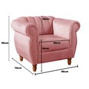 Ver imagem 4 de Poltrona Realeza Chesterfield Cadeira Vintage Decoração Retrô - Suede Rosa