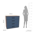 Ver imagem 4 de Cômoda Valência com 4 Gavetas 90x84cm Freijó/Azul 240832