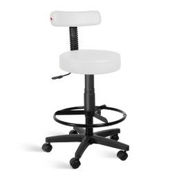 Cadeira Mocho Alto Estética Giratória com Rodízios - Branco - 1